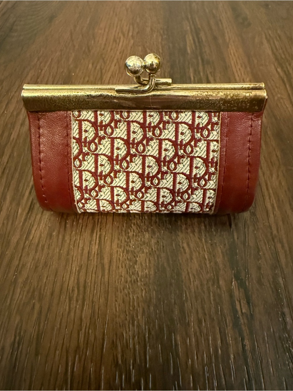 Vintage Christian Dior Oblique Coin Purse / Small Clutch – Bordeaux 🌸 - Picture 3 of 8